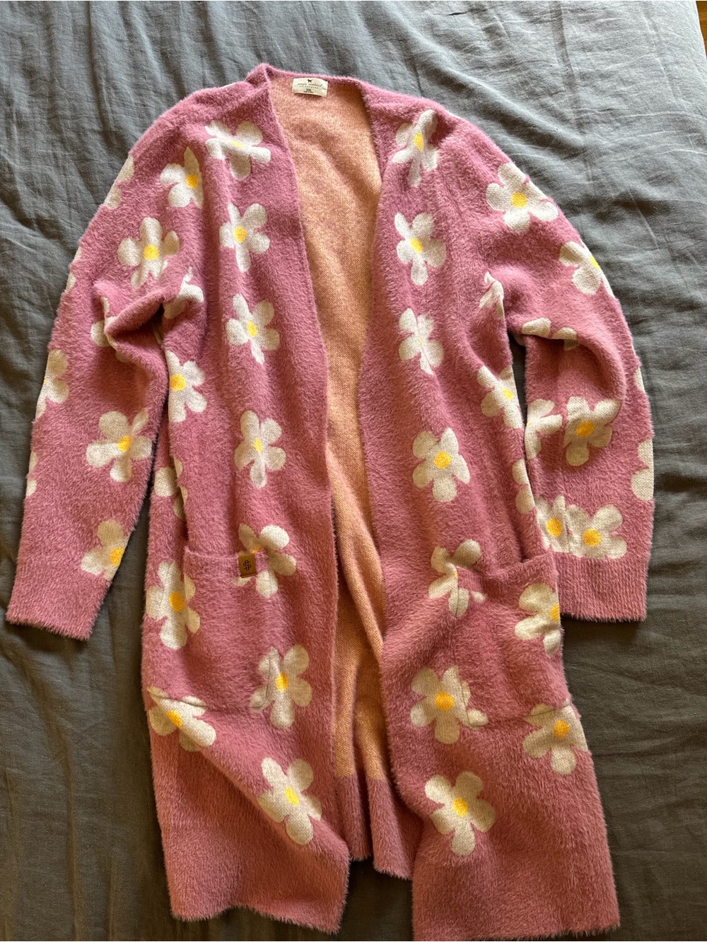 Simply Southern Dusty Pink Fuzzy Cardigan